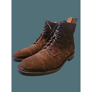 J. FitzPatrick Columbia Cap Toe Brown Suede Lace Up Boots Men UK 9E/US 10D